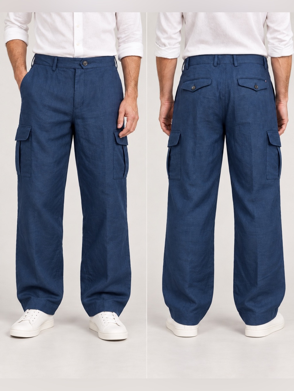 Tommy Hilfiger Cargo Fit 100 % Linen Pants size 36x30